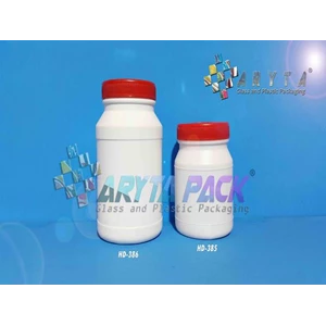HD385. Jar 100 ml HDPE plastic click Small Cap Red 