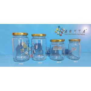 JR077. 120 ml glass jar lid Tin gold (New)