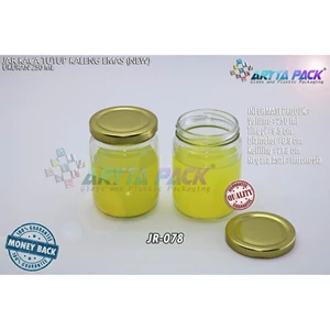 JR078. 250ml glass jar lid Tin gold (New)