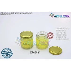 50ml glass jar lid white can (Second) (JR1693)