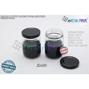JR646. 250ml glass jar lid cans black (Second) 