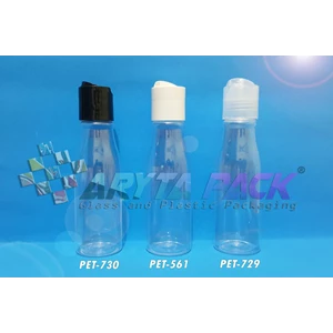 PET730. PET plastic bottle of 100 ml of Amos press lid on black 