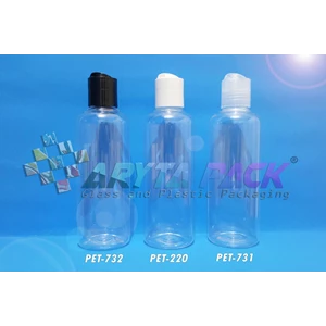 Botol plastik PET Joni 250ml  natural tutup press on natural (PET731)