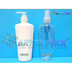 Botol plastik PET Sirih 250ml natural tutup spray (PET691) 