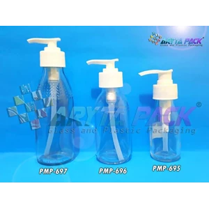 Botol kaca bening 100ml tutup pump (Second) (PMP696)