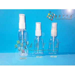 Botol plastik PET 30ml kosmetik gepeng tutup pump (PET601)