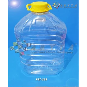 Botol plastik PET 5 Liter Minyak goreng tutup kuning (PET588)