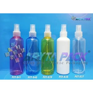 Botol plastik PET 250ml joni kuning tutup spray natural (PET839)  