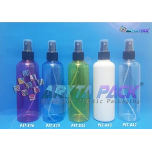 Botol plastik PET 250ml joni putih susu tutup spray hitam (PET843)