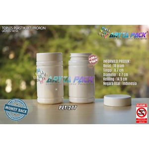 Toples plastik PET 100ml proron putih susu (PET277)