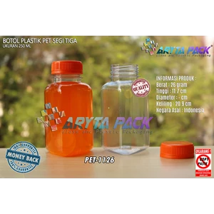 PET1126. Plastic bottle 250 ml triangle drink cover orange  