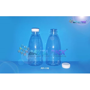 Botol plastik minuman cinta 350ml tutup segel putih (PET1198)