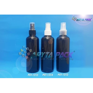 Botol plastik PET 250ml joni hitam tutup spray hitam  (PET1255)