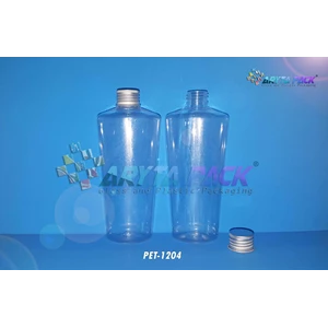 Botol plastik PET Sirih natural 250ml  tutup kaleng silver (PET1204)