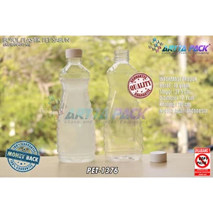 Botol plastik minuman 450ml sabun cair tutup ulir putih (PET1376)