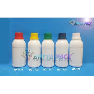 Botol plastik HDPE 250ml labor putih susu tutup putih (HD378)