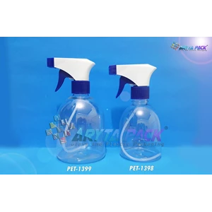 Botol plastik PET 300ml handshoap tutup spray trigger biru (PET1398)