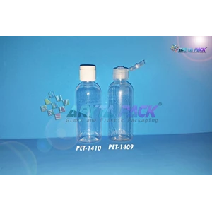 Botol plastik PET kosmetik 60ml tutup flip top natural (PET1409)