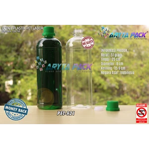 1 liter PET plastic bottle labor green seal cap (PET921)