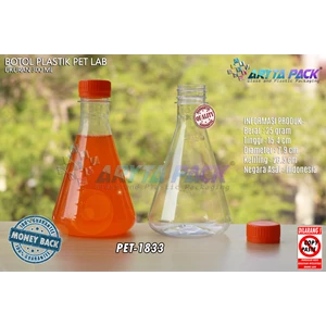 Botol plastik minuman 300ml lab tutup segel orange