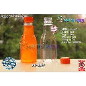 250ml pear plastic beverage bottle orange seal cap (PET1840)