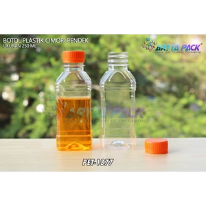 Botol plastik minuman 250ml cimory pendek tutup segel orange (PET1877)
