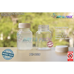 Plastic beverage bottle 120ml capsule white cap seal (PET1308)