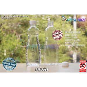 Botol plastik minuman 450ml sabun cair tutup ulir natural (PET2063)
