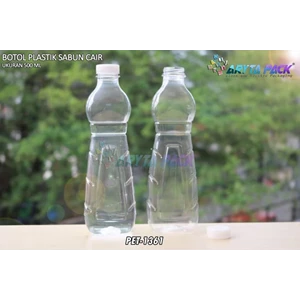 Botol plastik minuman 500ml sabun cair tutup ulir natural (PET1361)