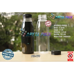 350ml Plastic Beverage Bottle Black Seal Organic Juice Seal (PET770)