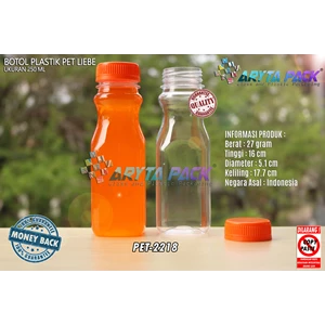 Drink plastic bottle 250ml juice kale liebe white seal lid (PET2218)