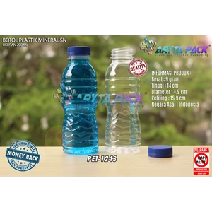 200ml aqua PET plastic bottle blue seal lid (PET1243)