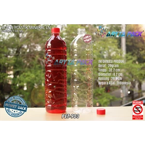 Botol plastik PET 1500ml aqua tutup segel merah (PET903)