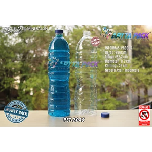Botol plastik PET 1500ml aqua tutup segel short neck biru (PET2045)