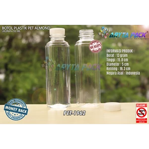Plastic beverage bottle 250ml almond natural seal cap (PET1962)