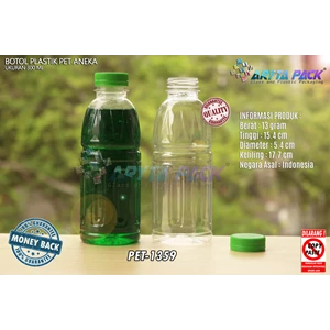 Mineral plastic bottle 300ml various green seal lid (PET1359)