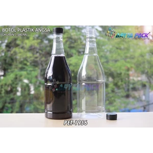 Botol plastik minuman 1 liter angsa tutup segel hitam (PET1956) 