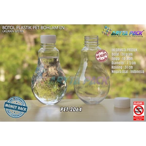 Drink plastic bottle 320ml bulb natural seal cap (PET2064)