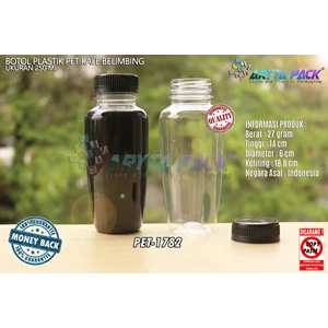 Drink plastic bottle 250ml star fruit kale juice black seal lid (PET1782)