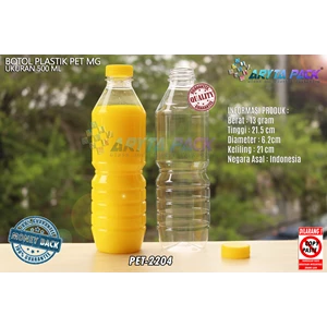 PET 500ml MG plastic bottle yellow lid seal (PET2204)