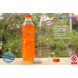PET 500ml MG plastic bottle orange lid seal (PET2208)