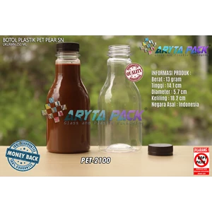  250ml pear lid seal brown plastic beverage bottle (PET2100)