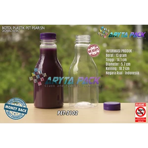  250ml pear lid seal purple plastic beverage bottle (PET2102)
