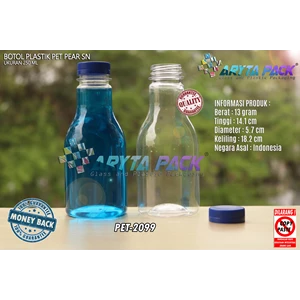  250ml pear lid seal blue plastic beverage bottle (PET2099)