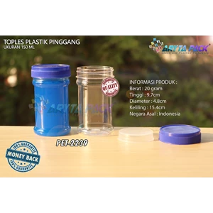 150ml PET plastic jar blue waist cap (PET2239)