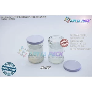  50/5000 Glass jar 180 ml white can lid (Second) (JR401)