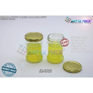 Glass jar 180ml gold can lid (Second) (JR405)