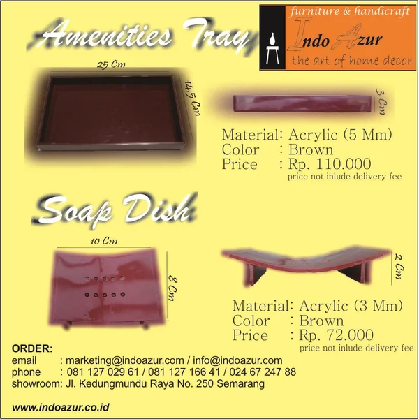 Amenities Tray Dan Tempat Sabun Dari Bahan Akrilik