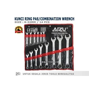 Kunci Kombinasi Ring Pas Set 8-32mm AIZU Combination Wrench 14 PCS