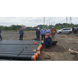 PIPA CARBON STEEL WELDED DAN SEAMLESS COATING 3LPE POLYTELINE SIZE 4 inch SCH 40